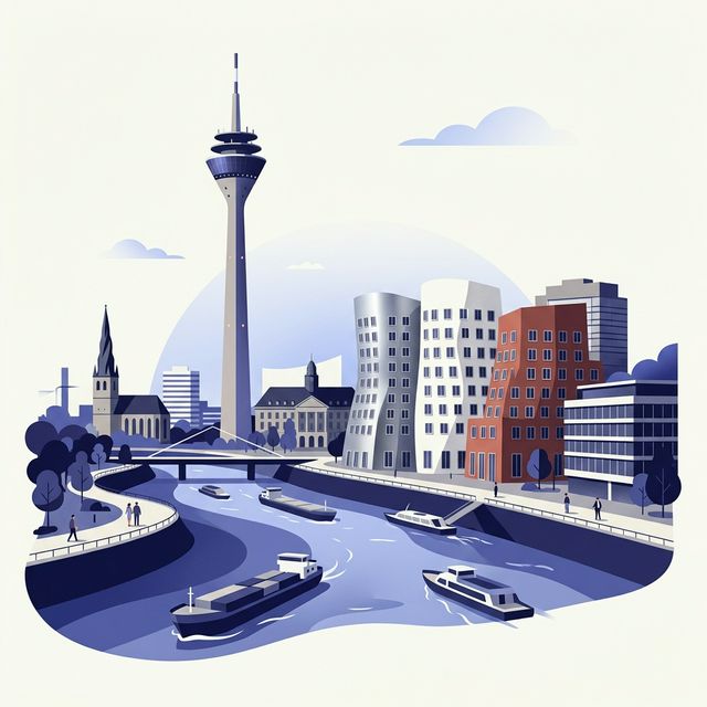 Düsseldorf Skyline Premium Design